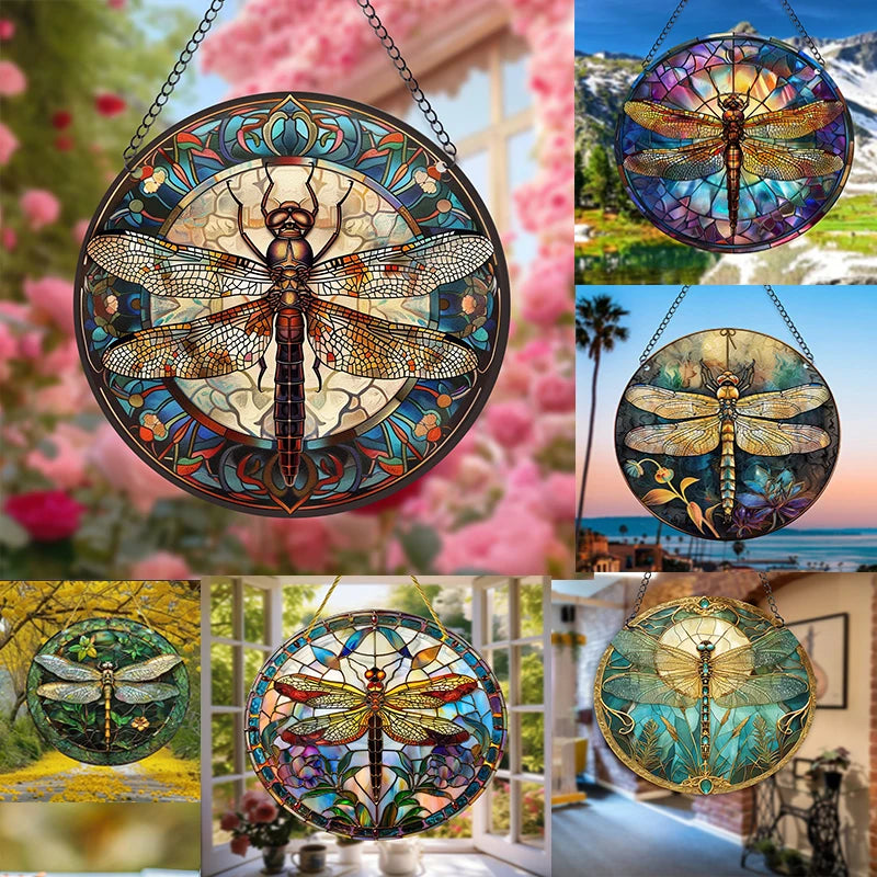 Stained Glass Dragonfly Suncatcher