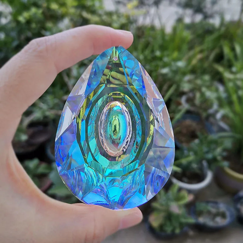 Crystal Prism Suncatcher — 76mm AB Rainbow