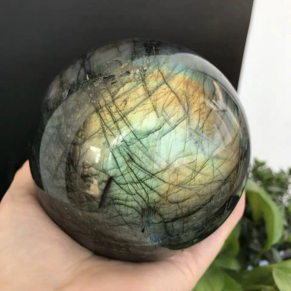 Natural Labradorite Crystal Sphere | Mystic Flash · Intuition, Protection & Magic