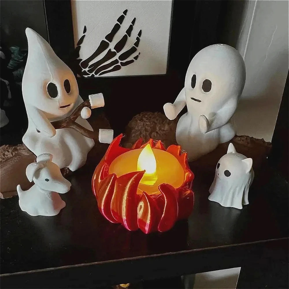 Halloween Ghost Campfire Decor Set | Spooky Outdoor Party Props