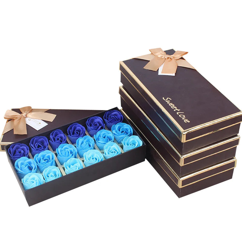 Rose Petal Soap Gift Box — 18 Scented Soaps