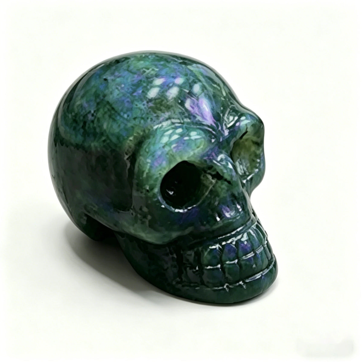 Natural Crystal Skull Figurine | 2" Carved Healing Stone | Halloween & Meditation Decor