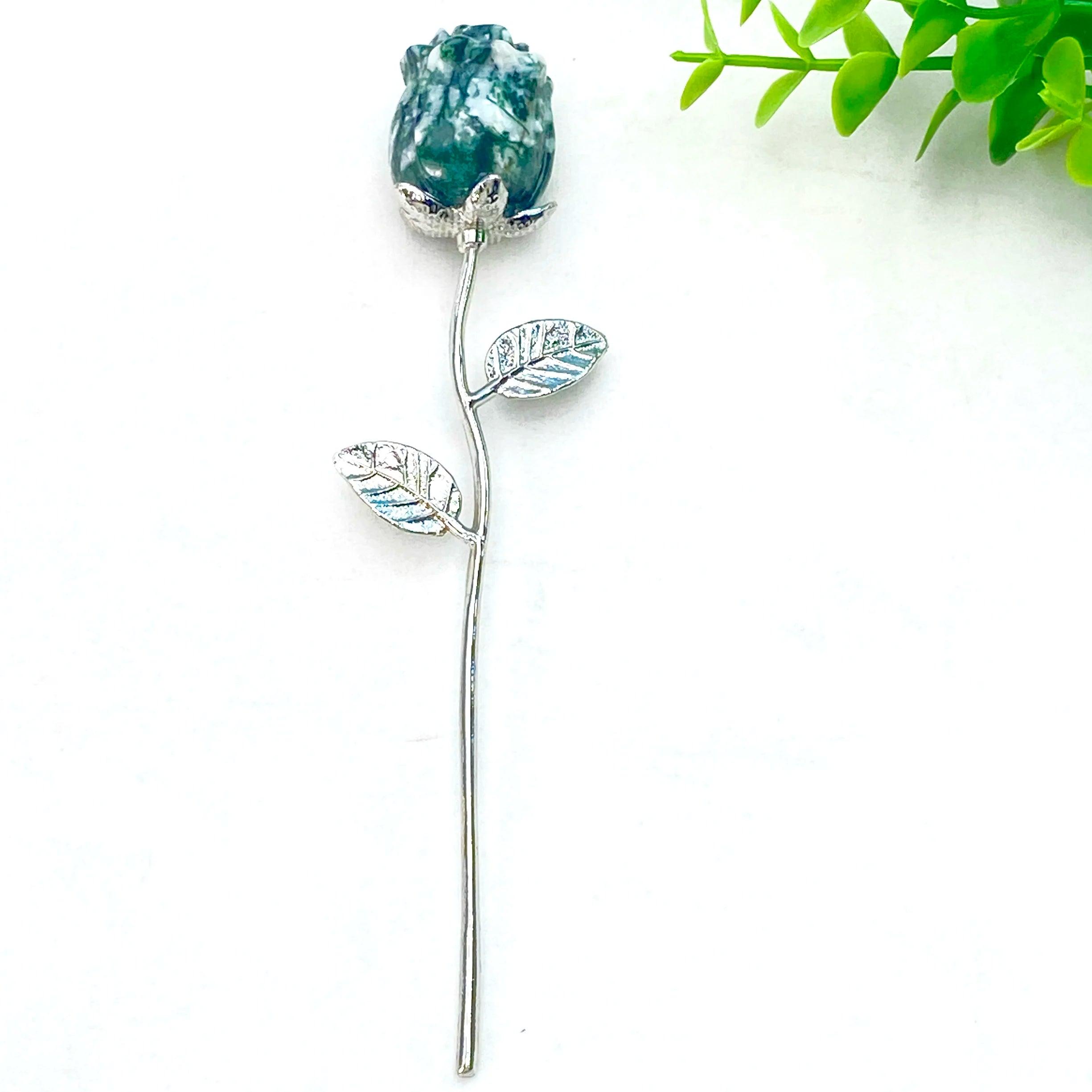 Crystal Carved Rose Flower — Natural Gemstone Rose Gift
