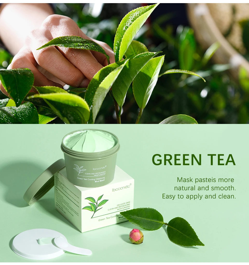 Green Tea Clay Mud Mask – 100g | Deep Cleansing & Pore Refining