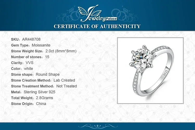 Starlight Round Moissanite Sterling Silver Ring