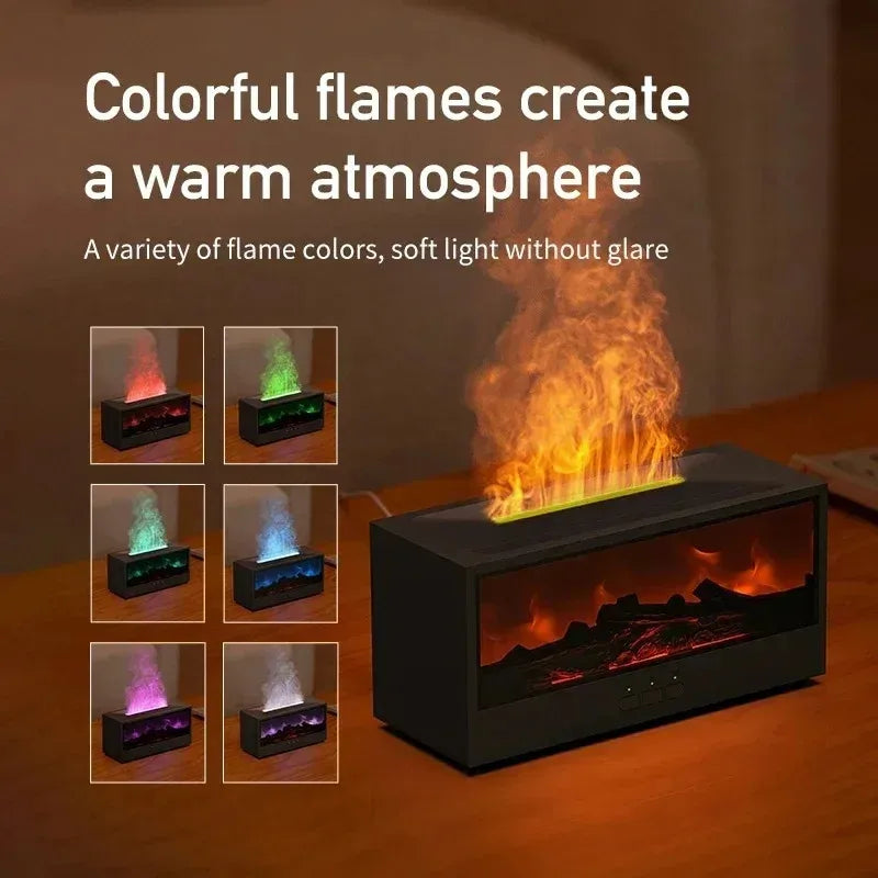3D Flame Aromatherapy Diffuser | Essential Oil Humidifier with Remote & Mood Light
