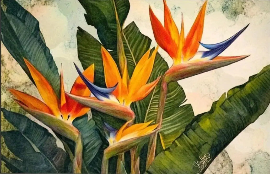Tropical Orchid Wall Art — Boho Floral Canvas Print