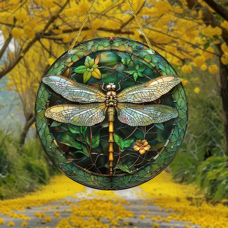 Stained Glass Dragonfly Suncatcher