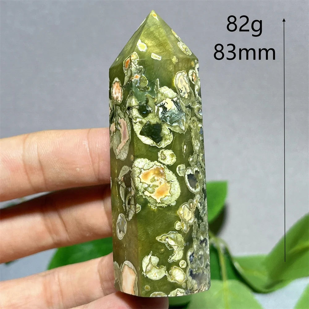 Natural Rainforest Crystal Tower — Flashy Quartz Mineral Wand for Reiki & Feng Shui