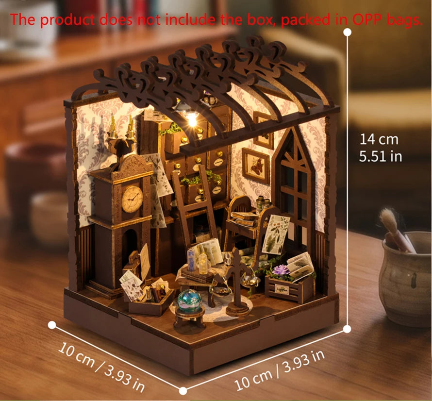 DIY Mini Wooden Dollhouse Kit – Handmade Miniature Model with Furniture