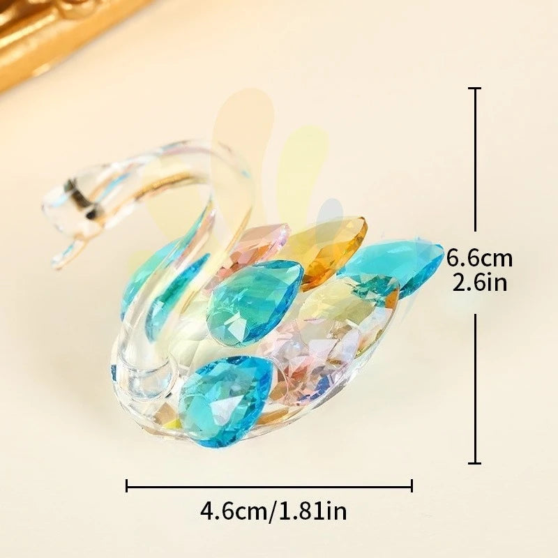 Crystal Glass Swan Ornament — Handcrafted Home Decor & Gift