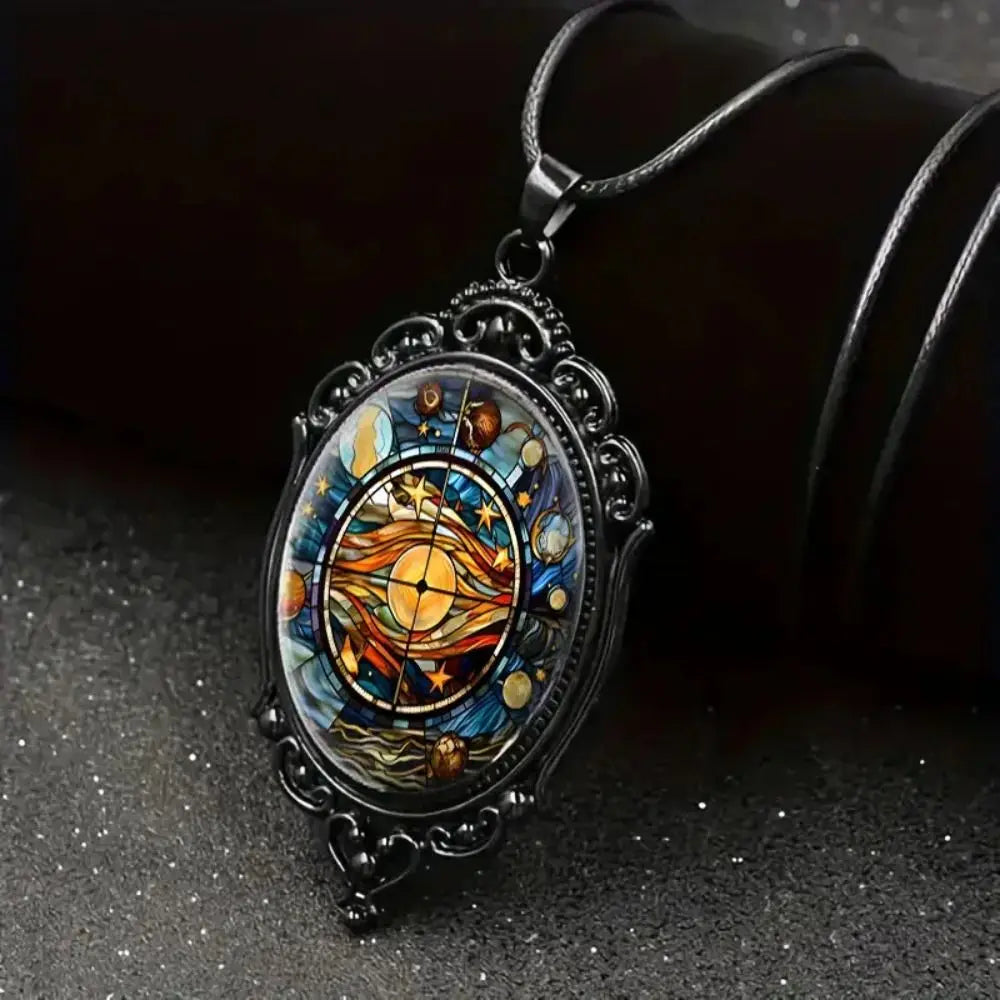 Gothic Sun & Moon Witch Necklace | Vintage Cameo Punk Charm | Witchy Jewelry Gift