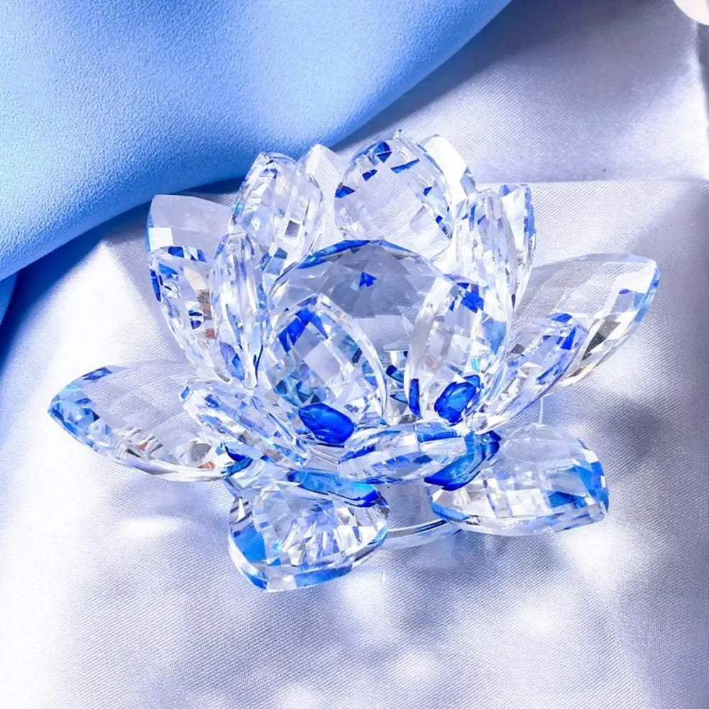 Crystal Lotus Flower Figurine — Healing Energy Home Decor & Gift