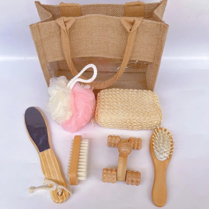 7-Piece Hemp & Wood Eco Spa Gift Set