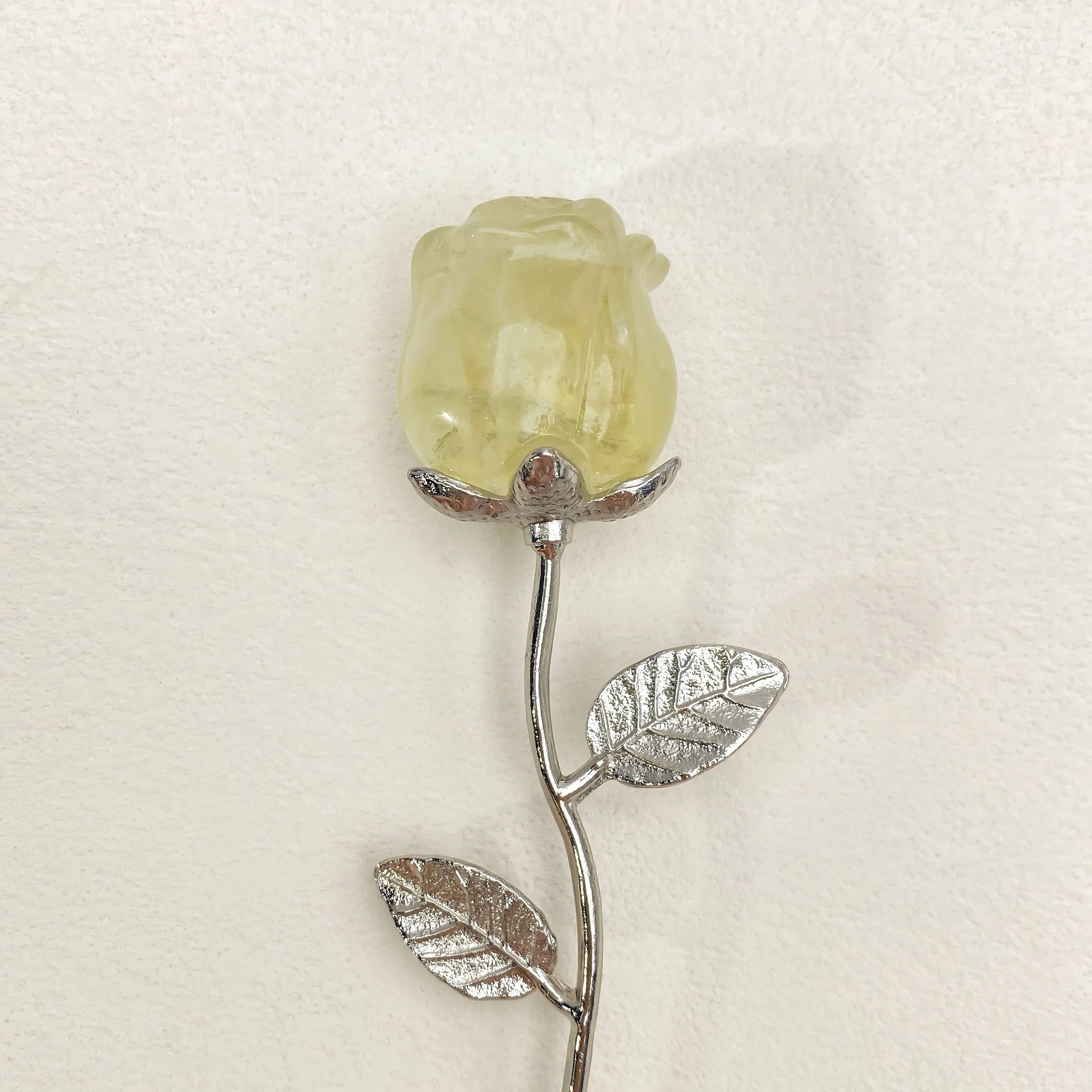 Crystal Carved Rose Flower — Natural Gemstone Rose Gift