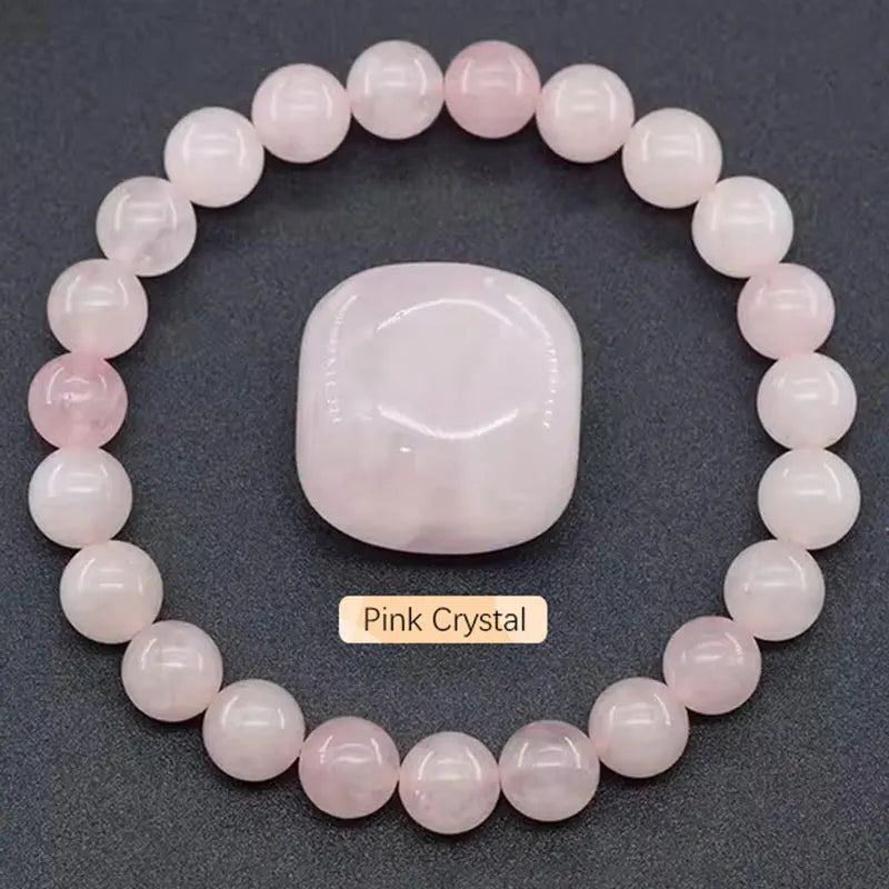 Natural Gemstone Beaded Bracelet — Healing Crystal Stretch Bracelet