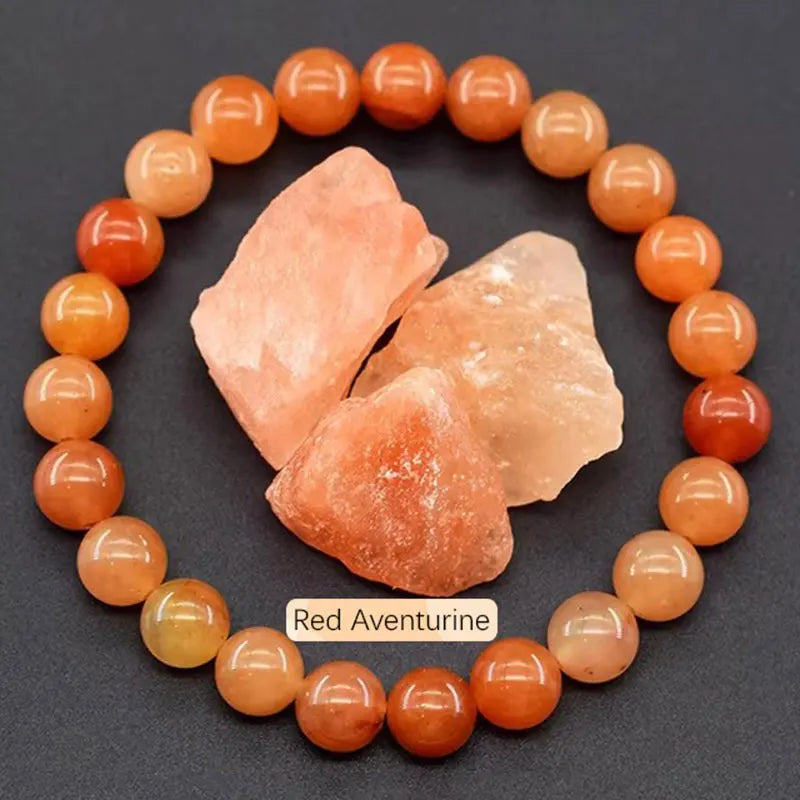 Natural Gemstone Beaded Bracelet — Healing Crystal Stretch Bracelet