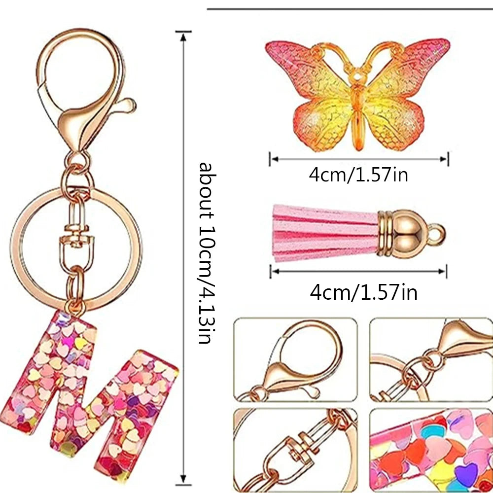 A–Z Letter Keychain Bag Charm with Lobster Clasp