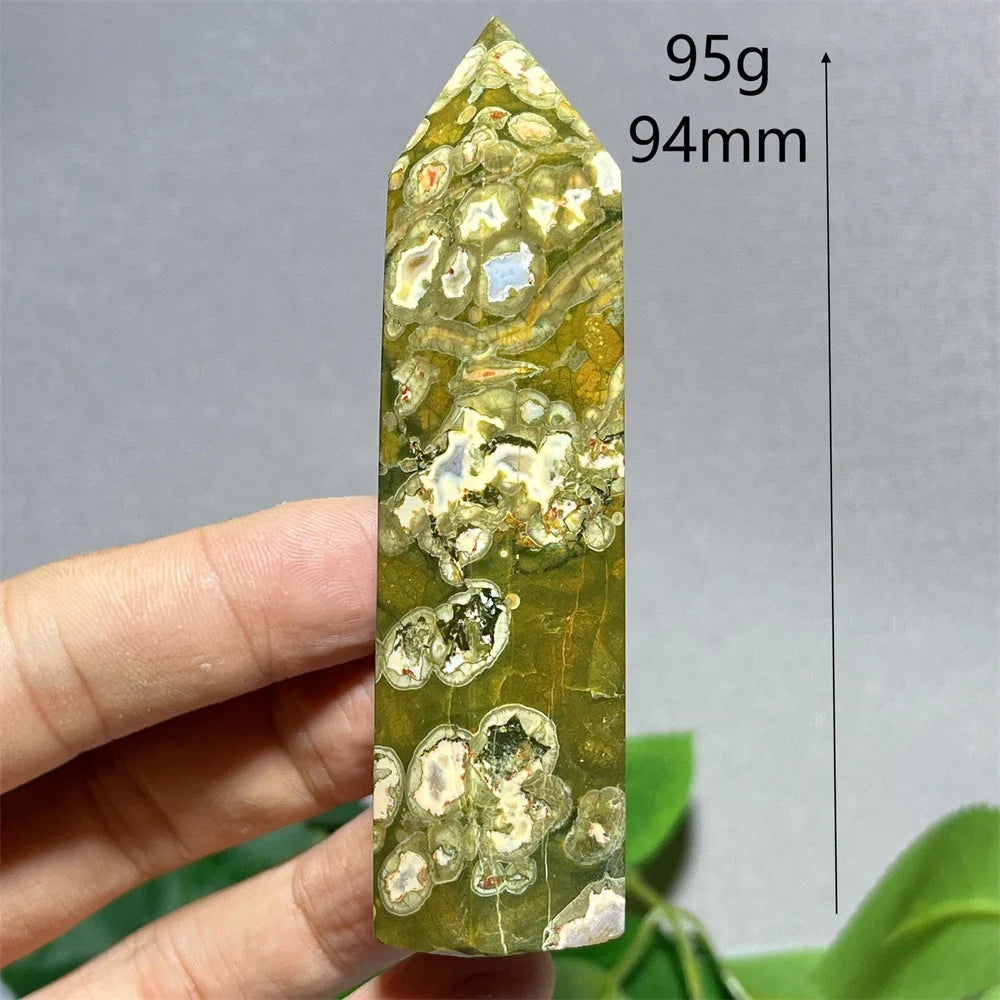 Natural Rainforest Crystal Tower — Flashy Quartz Mineral Wand for Reiki & Feng Shui
