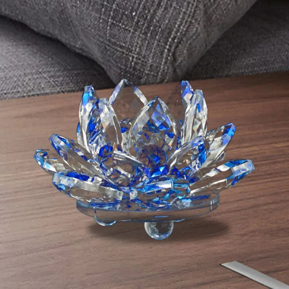 Crystal Lotus Flower Figurine — Healing Energy Home Decor & Gift