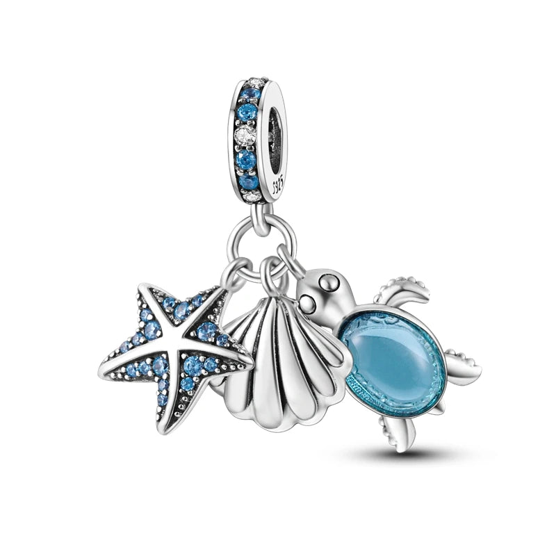 925 Sterling Silver Charm Holder Set – Bag Charm & Key Ring for DIY Jewelry