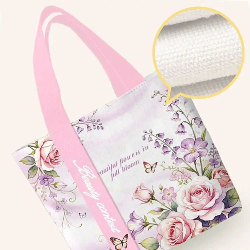 Floral Canvas Tote Bag | Two Size Options