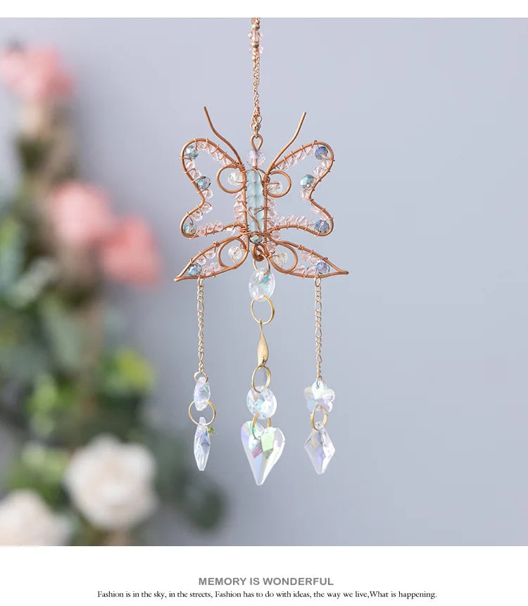 Handcrafted Crystal Wire Suncatcher — Celestial & Nature Prism Pendant