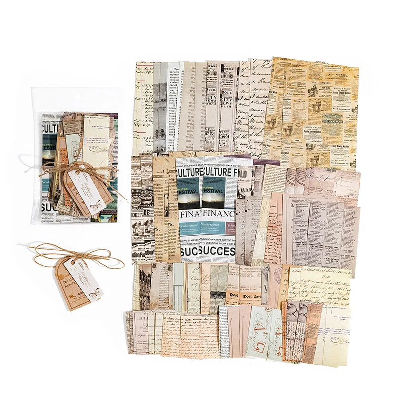 Vintage Junk Journal Paper Kit | 100pcs Scrapbooking Collage Craft Sheets