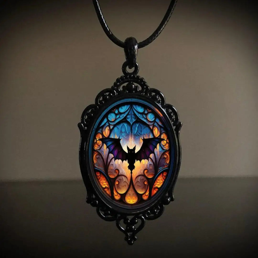 Gothic Crow, Cross & Witch Pendant Necklace