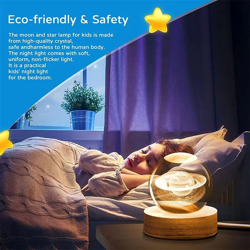Engraved Glass Sphere LED Light | Zodiac & Whimsical Designs