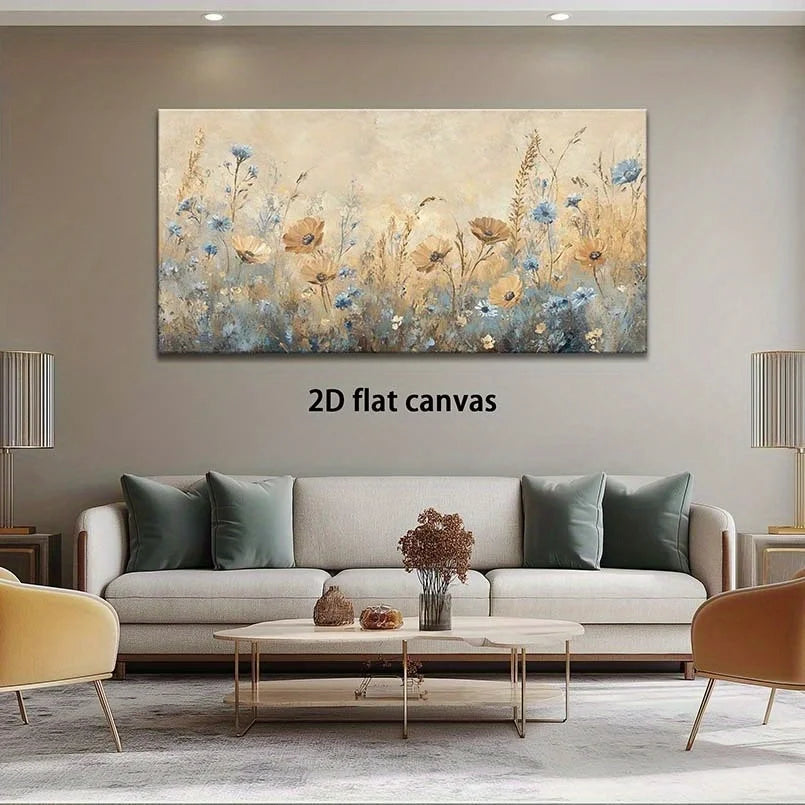 Wildflower Meadow Tall Canvas Print | Vertical Abstract Wall Art