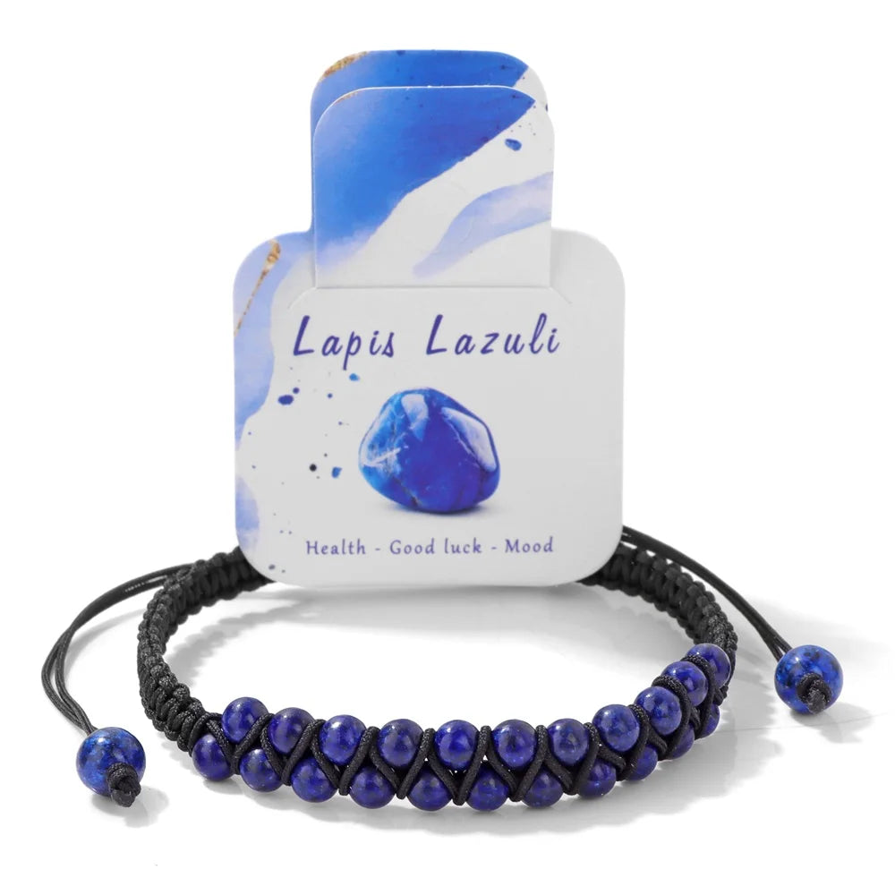 Double Braided Natural Stone Bracelet