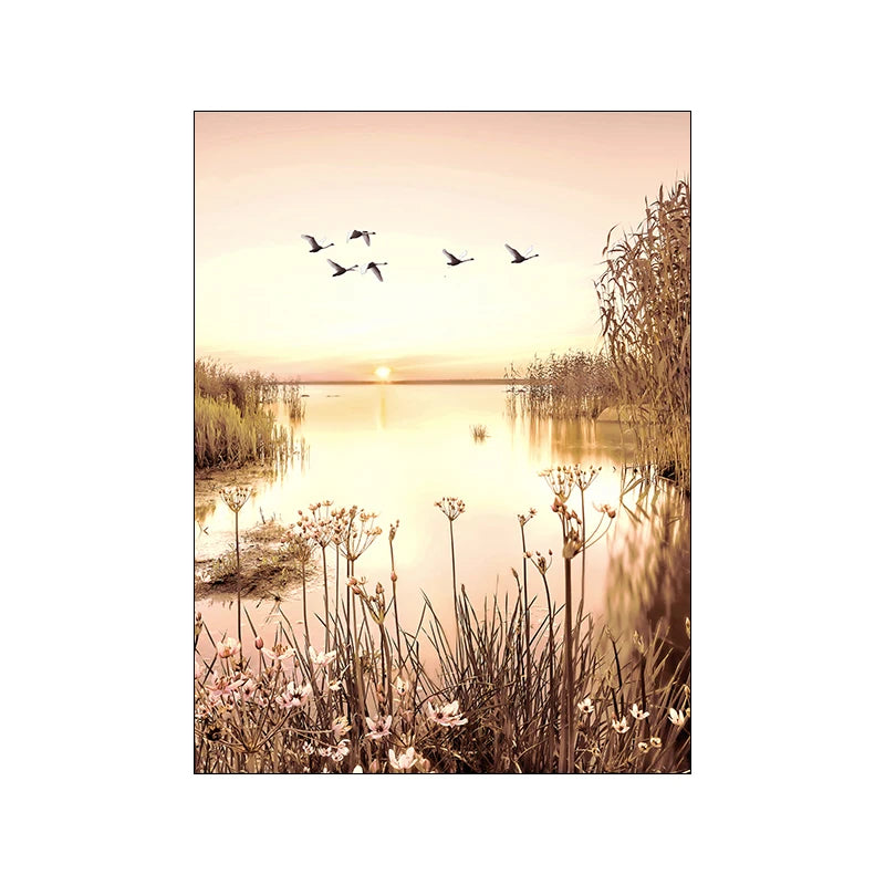 Botanical Landscape Canvas Print | Modern Wall Art for Living Room & Home Décor