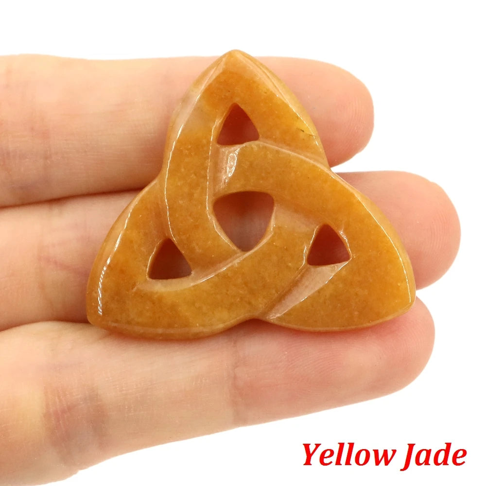 Natural Stone Celtic Knot Pendant Ornaments | Crystal Sets