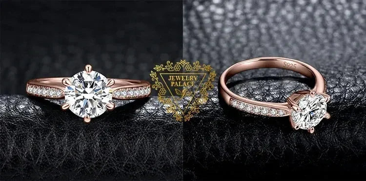 Starlight Round Moissanite Sterling Silver Ring
