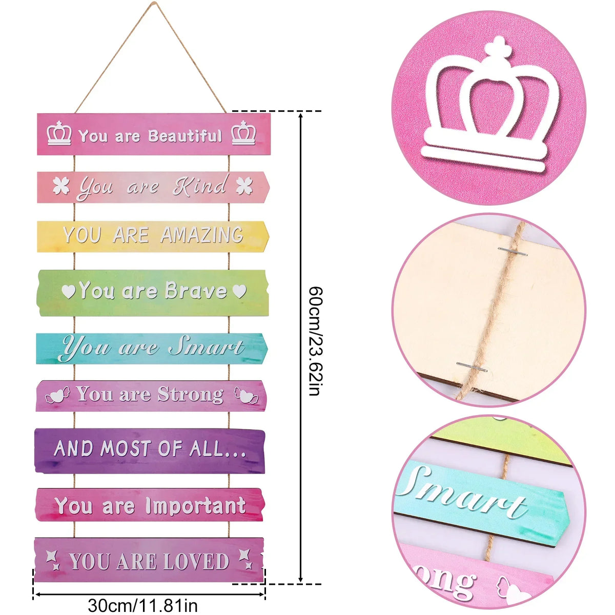 Kids Inspirational Wooden Wall Art — Space & Dream Themed Bedroom Decor