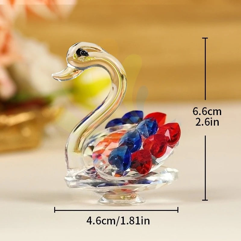 Crystal Glass Swan Ornament — Handcrafted Home Decor & Gift