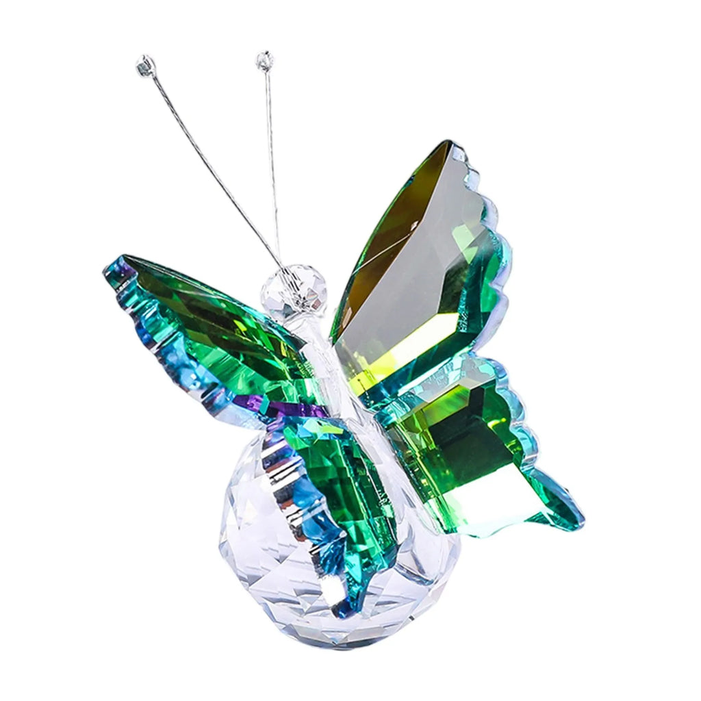 Crystal Cut Butterfly Ornament — Glass Figurine Desk & Home Décor