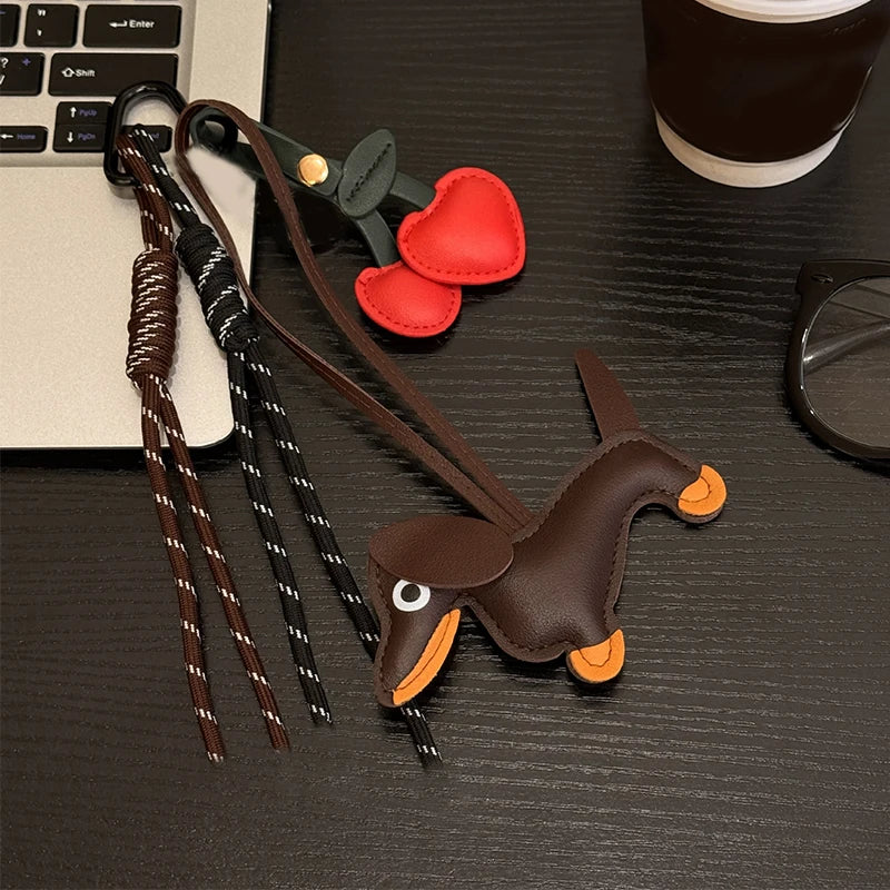 Cherry Leather Bag Charm Keychain | Cute Purse Accessory for Women