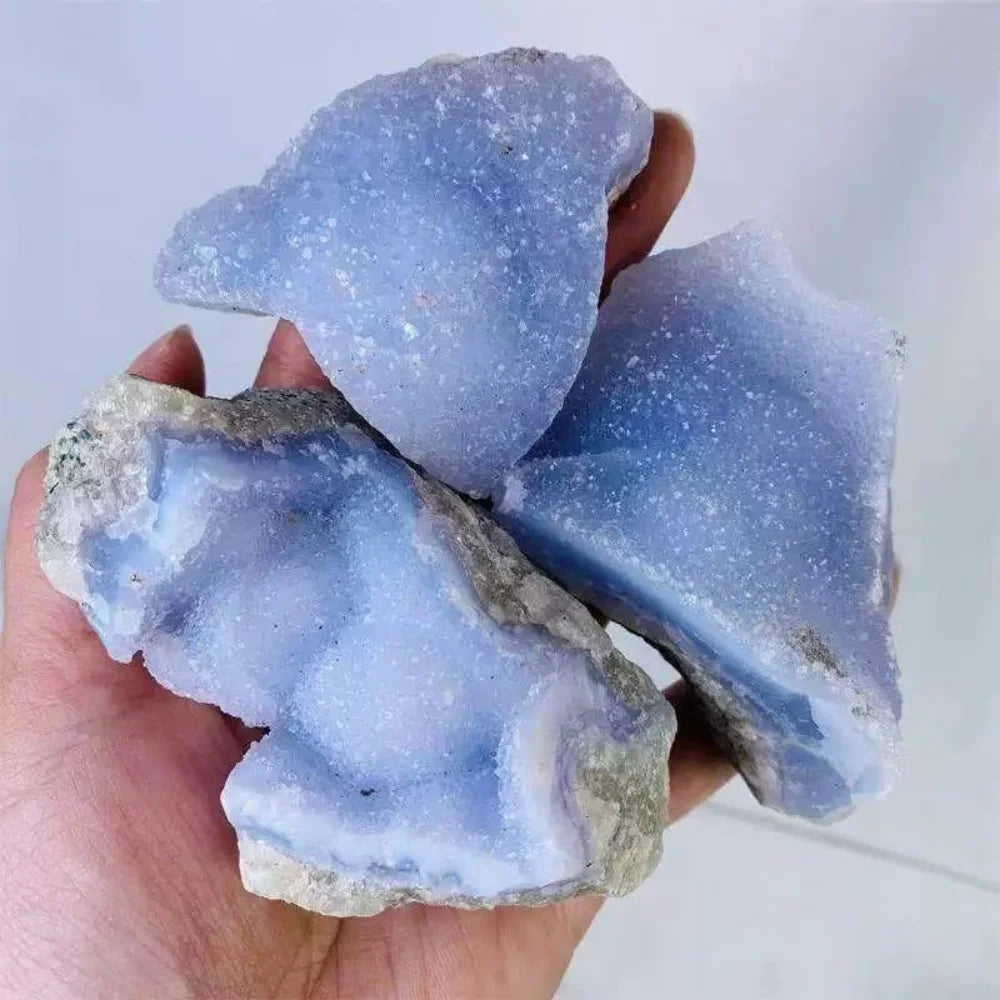 Natural Raw Blue Lace Agate Crystal | Rough Healing Stone for Calm & Meditation