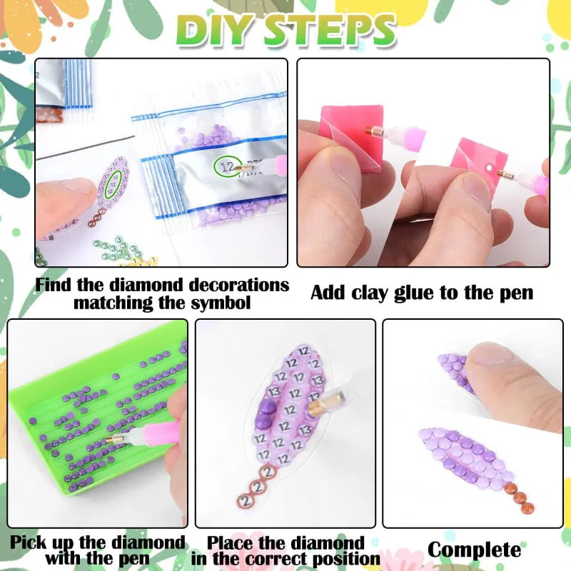 Diamond Art Sticker Kit | Butterfly & Floral Designs
