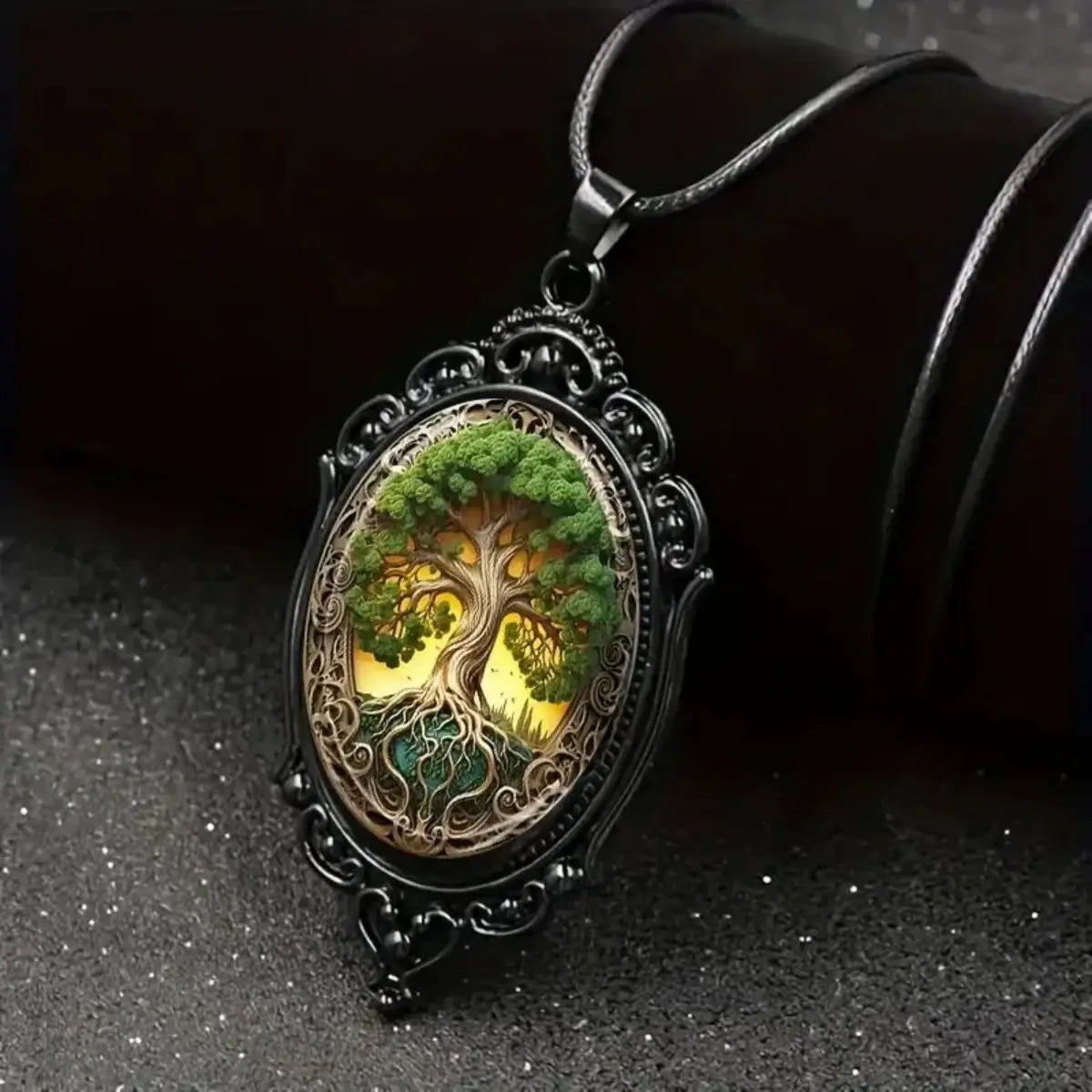 Gothic Crow, Cross & Witch Pendant Necklace