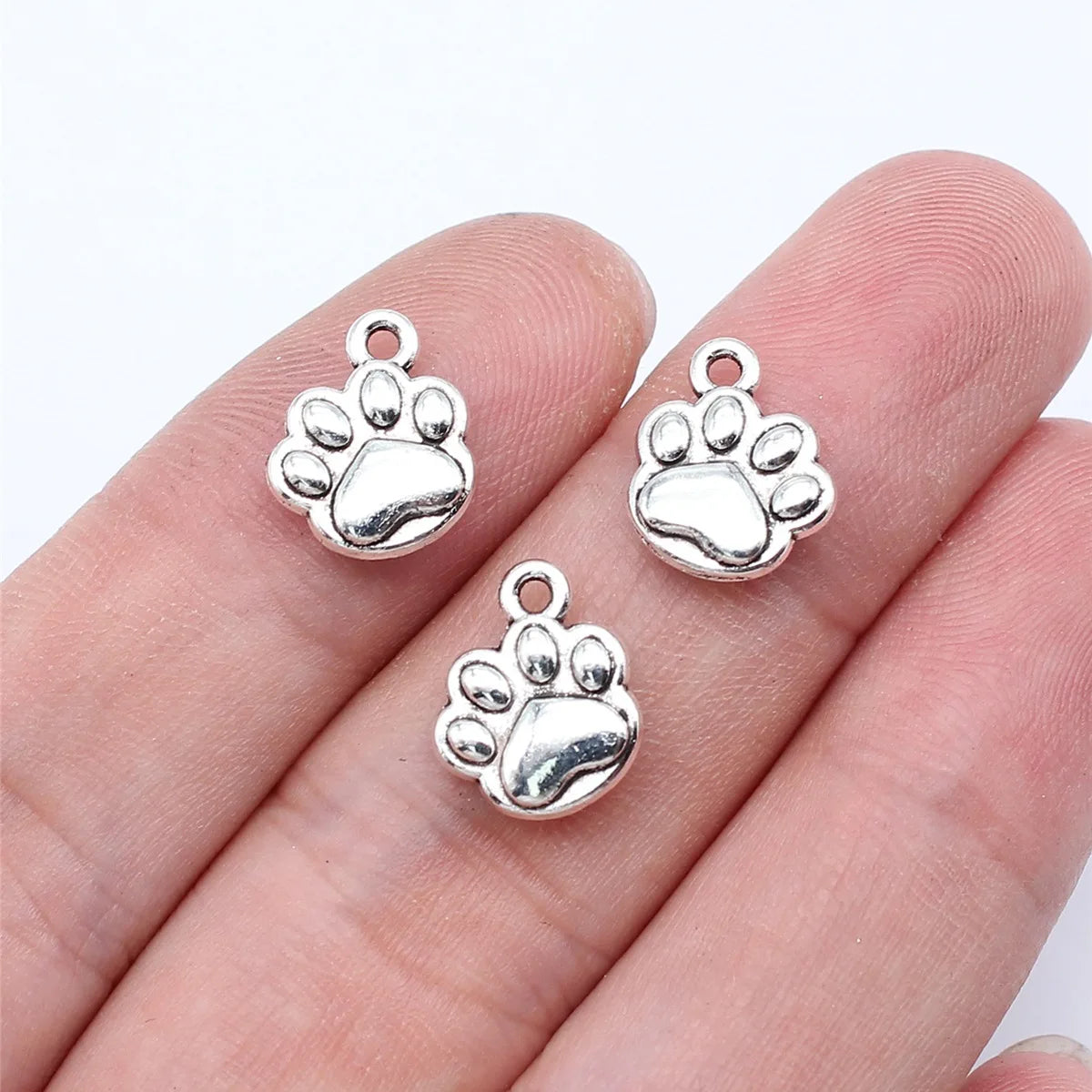 Bear Paw Charms – 20pcs Zinc Alloy Pendants for DIY Jewelry Making