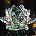 Crystal Lotus Flower Figurine | Sparkling Glass Décor in 8 Colors
