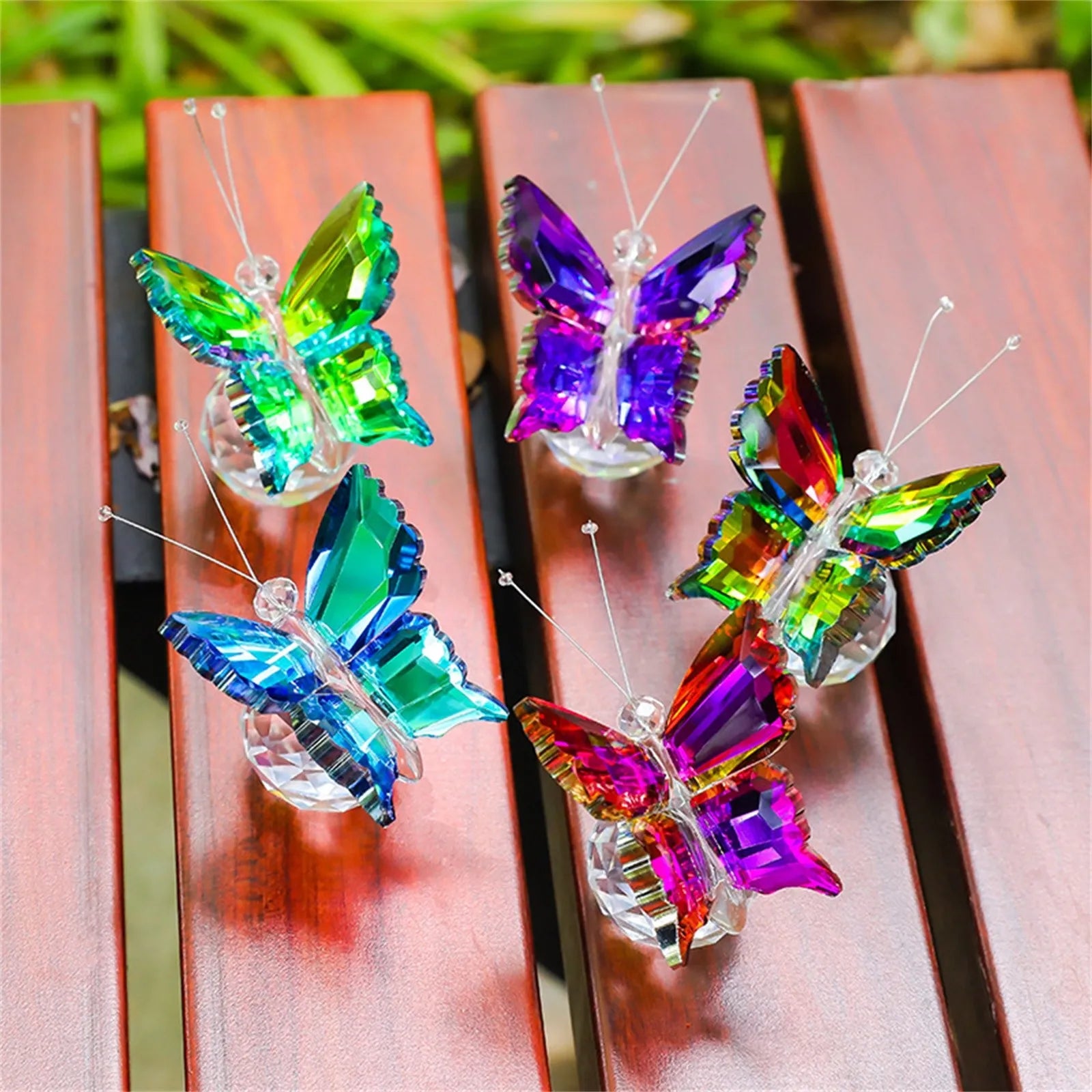 Crystal Cut Butterfly Ornament — Glass Figurine Desk & Home Décor