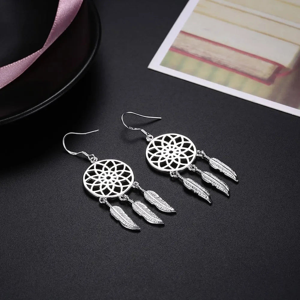 925 Sterling Silver Dreamcatcher Earrings