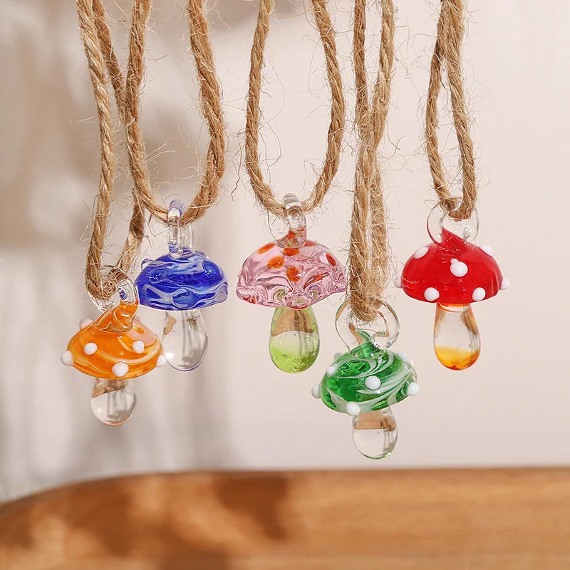Lampwork Glass Mushroom Charm Bead – DIY Jewelry Pendant