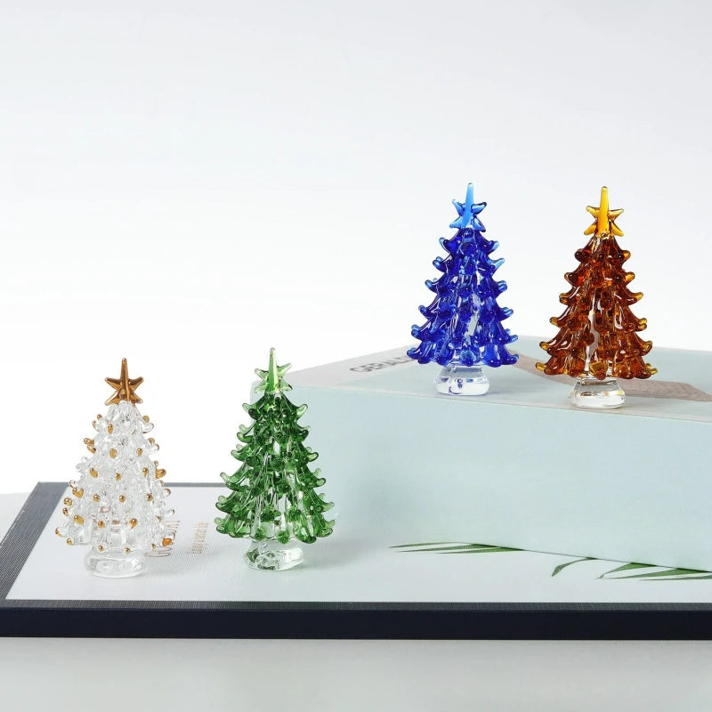 Crystal Mini Christmas Tree Figurine | Holiday Crystal Ornament & Decor
