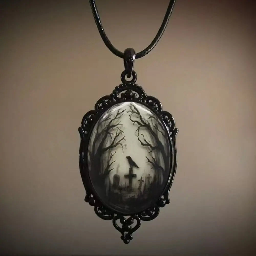 Gothic Sun & Moon Witch Necklace | Vintage Cameo Punk Charm | Witchy Jewelry Gift
