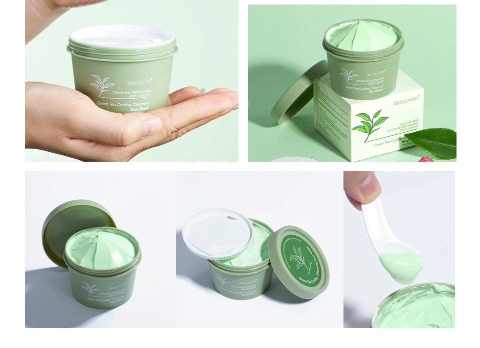 Green Tea Clay Mud Mask – 100g | Deep Cleansing & Pore Refining